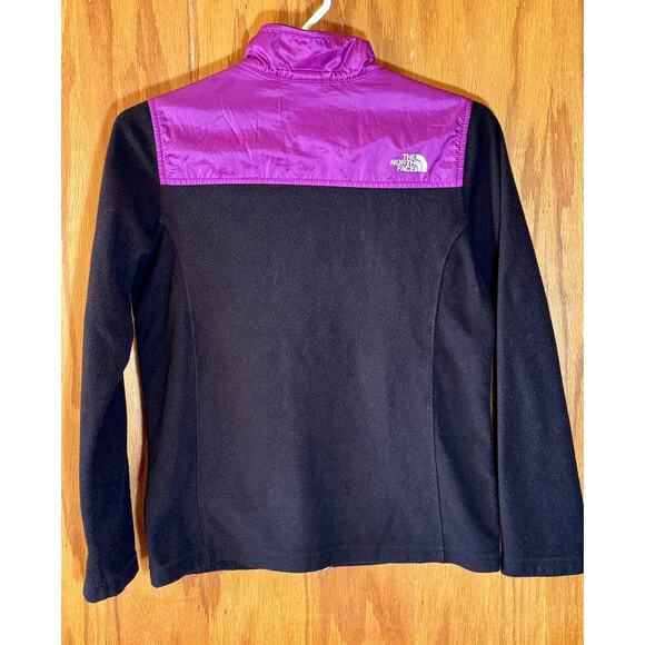 The North Face Full Zip Fleece Explorer Jacket Girls L 14/16 Purple Black READ - Picture 2 of 15